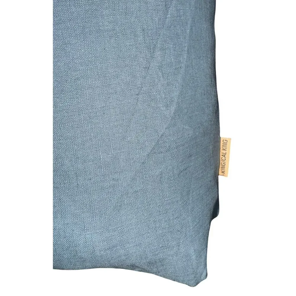 Quince European Flax Linen Duvet Cover King/Cal King Ocean Blue Green